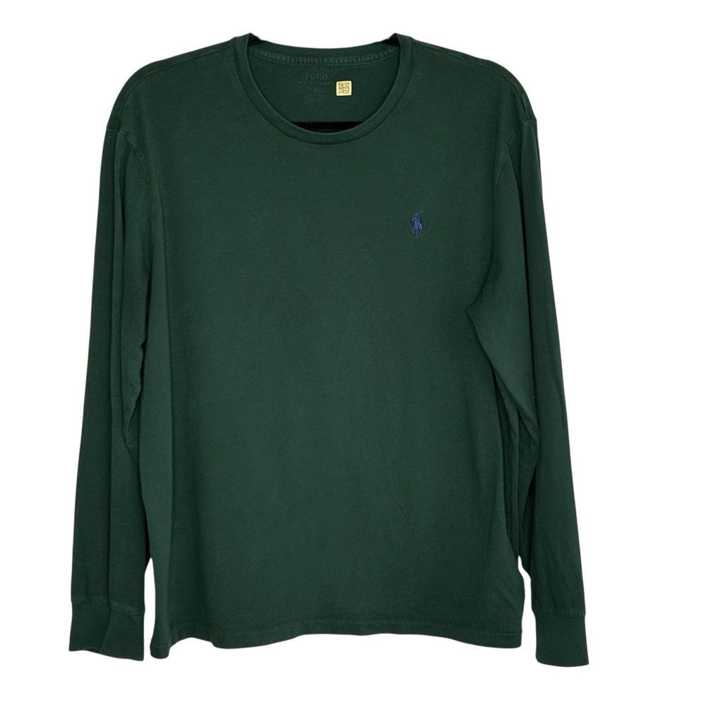 Polo Ralph Lauren Crewneck Long Sleeve T Shirt Large Pony Preppy Street Green